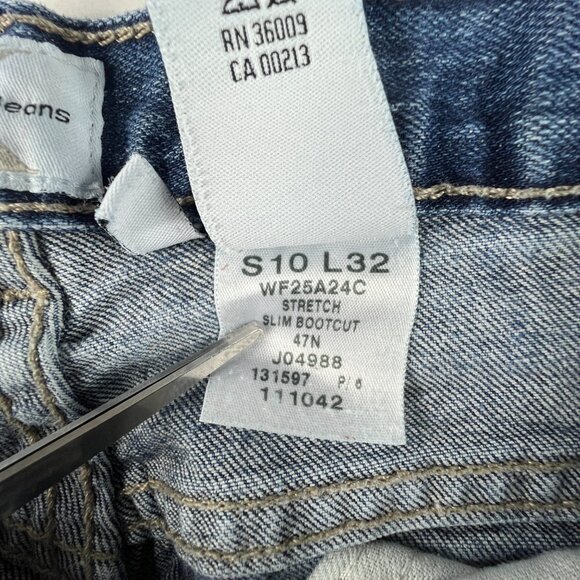 Y2K Calvin Klein Jeans Women's Measured 30x29* Slim Boot Cut Blue Denim Tag 10 - Picture 7 of 16